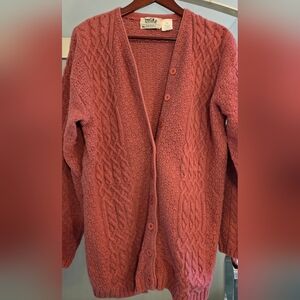 Northern Reflections Dusty Rose Cable Knit Cardigan